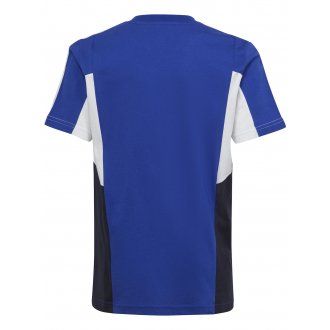 T-shirt adidas Junior en coton bleu électrique uni à colorblocks latéraux
