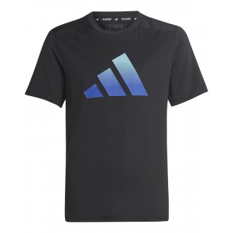 T-shirt adidas Junior en coton bleu marine uni à logo imprimé dégradé