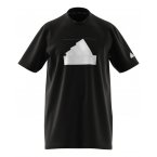 T-shirt adidas en coton noir uni présentant une coupe droite et un large logo blanc débossé