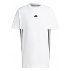 T-shirt adidas en coton blanc, coupe droite et logo poitrine en gomme contrastée