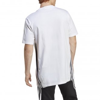 T-shirt adidas en coton blanc, coupe droite et logo poitrine en gomme contrastée