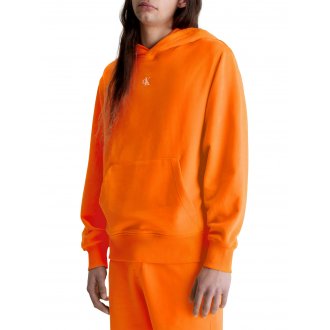 Sweat avec manches longues et col à capuche Calvin Klein coton orange