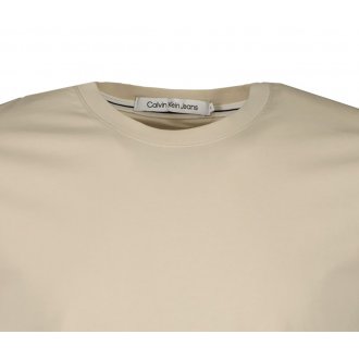 T-shirt avec manches courtes et col rond Calvin Klein coton beige