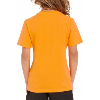 T-shirt Junior Garçon avec manches courtes et col v Calvin Klein coton orange