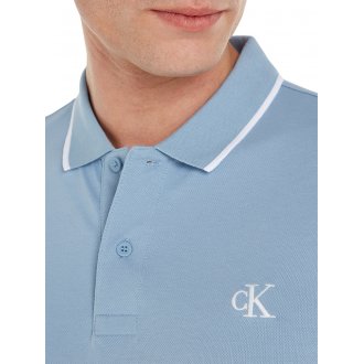 Polo à col boutonné Calvin Klein en coton bleu