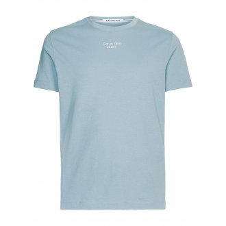 T-shirt avec manches courtes et col rond Calvin Klein coton bleu