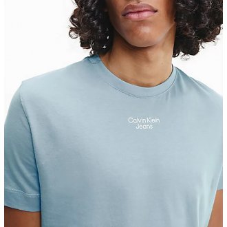 T-shirt avec manches courtes et col rond Calvin Klein coton bleu