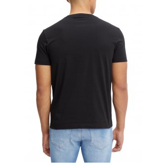 T-shirt à col rond et coupe droite Calvin Klein en coton mélangé noir