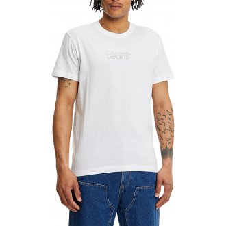 T-shirt à col rond et une coupe droite Calvin Klein en coton mélangé blanc