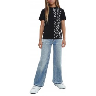 T-shirt Junior Garçon avec manches courtes et col rond Calvin Klein coton noir