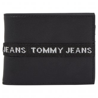 Porte-monnaie Tommy Jeans cuir noir
