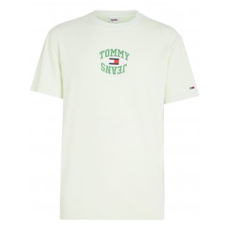 T-shirt col rond Tommy Jeans en coton avec manches courtes vert
