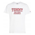 T-shirt avec manches courtes et col rond Tommy Jeans coton biologique blanc