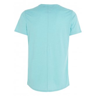 T-shirt en partie en coton transitionnel Tommy Jeans vert d'eau chiné à col rond et logo