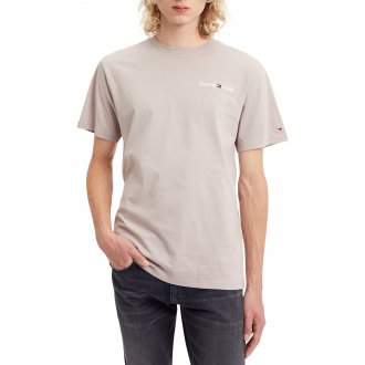 T-shirt en coton biologique transitionnel Tommy Jeans beige à col rond et à manches courtes