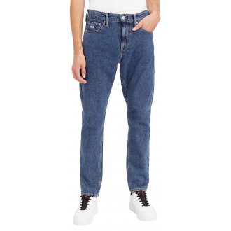 Jean slim 5 poches Tommy Jeans Scanton en partie en coton stretch recyclé bleu uni