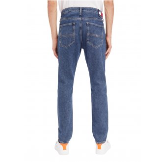 Jean slim 5 poches Tommy Jeans Scanton en partie en coton stretch recyclé bleu uni