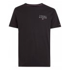 T-shirt col rond Tommy Hilfiger en coton avec manches courtes et col rond noir