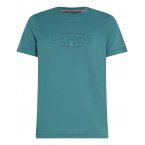 T-shirt col rond Tommy Hilfiger en coton avec manches courtes turquoise