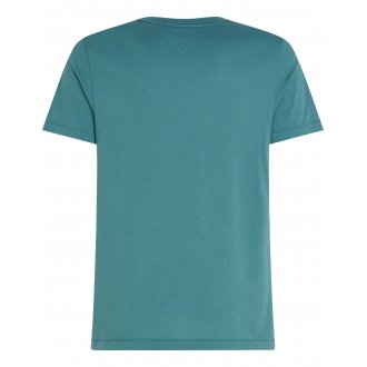 T-shirt col rond Tommy Hilfiger en coton avec manches courtes turquoise