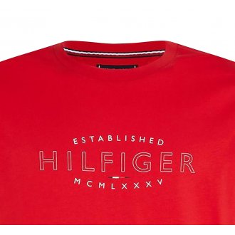 T-shirt col rond Tommy Hilfiger en coton avec manches courtes rouge