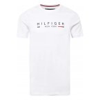 T-shirt slim Tommy Hilfiger en coton blanc uni à col rond, manches courtes et logo poitrine