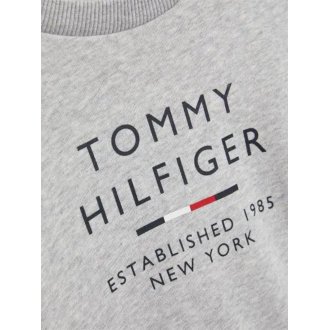 Sweat col rond Junior Garçon Tommy Hilfiger en coton avec manches longues gris chiné