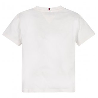 T-shirt Junior Garçon avec manches courtes et col rond Tommy Hilfiger coton blanc