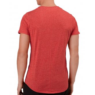 T-shirt col rond Junior Garçon Tommy Hilfiger en coton avec manches courtes rouge chiné