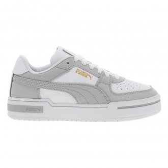 Sneakers Puma en cuir grainé blanc et renforts gris à semelle plateforme