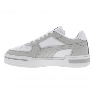 Sneakers Puma en cuir grainé blanc et renforts gris à semelle plateforme