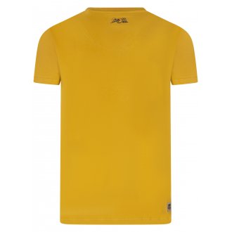 T-shirt col v Von Dutch en coton avec manches courtes jaune imprimé fourgonnette