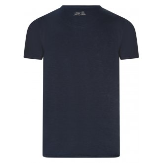T-shirt col rond Von Dutch en coton avec manches courtes bleu marine imprimé moto