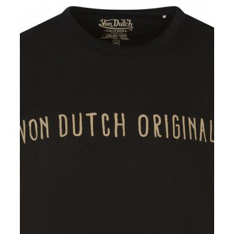 T-shirt col rond Von Dutch en coton avec manches courtes noir logo imprimé