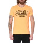 T-shirt avec manches courtes et col v arrondi Von Dutch coton orange