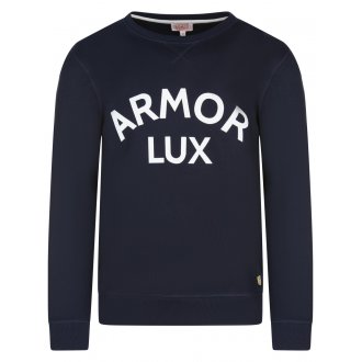 Sweat avec manches longues et col rond Armor Lux coton marine