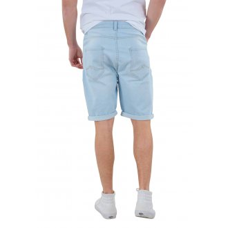 Short coupe longue à 5 poches Deeluxe en coton bleu aspect usé