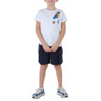 T-shirt col rond Junior Garçon Deeluxe en coton avec manches courtes blanc à motif perroquet