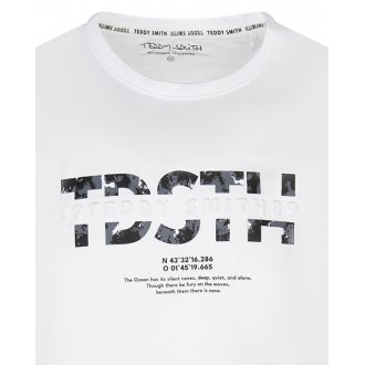 T-shirt col rond Teddy Smith en coton avec manches courtes blanc