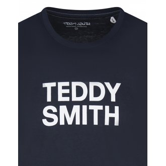 T-shirt col rond Teddy Smith en coton avec manches courtes bleu