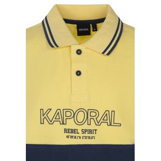 Polo Junior Garçon avec manches courtes et col français Kaporal jaune bicolore