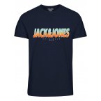 T-shirt avec manches courtes et col rond Jack & Jones coton marine