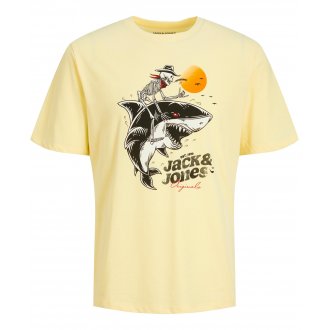 T-shirt avec manches courtes et col rond Jack & Jones jaune
