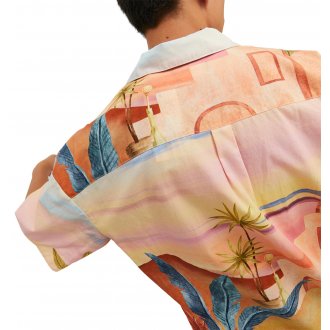 Chemise avec manches courtes et col français Jack & Jones coton multicolore