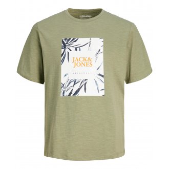 T-shirt avec manches courtes et col rond Jack & Jones coton vert