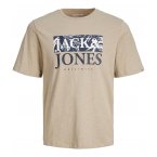 T-shirt avec manches courtes et col rond Jack & Jones coton beige
