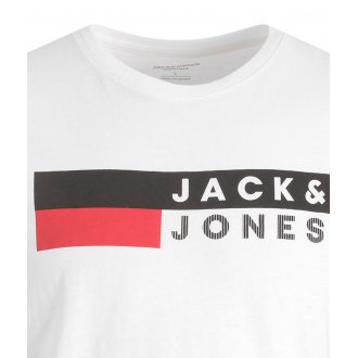 T-shirt Junior Garçon avec manches courtes et col rond Jack & Jones Jjecorp Logo Tee Ss Play 4 Noos coton blanc
