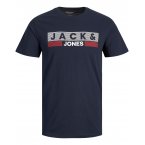 T-shirt Junior Garçon avec manches courtes et col rond Jack & Jones Jjecorp Logo Tee Ss Play 4 Noos coton marine