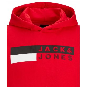 Sweat à capuche Junior Garçon Jack & Jones en coton mélangé rouge