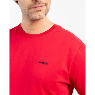 T-shirt col rond M.A.G. Corner en coton avec manches courtes rouge